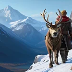 겨울왕국 속 스벤과 크리스토프의 우정 - **Prompt:** A heartwarming scene depicting Kristoff and Sven in a serene, snow-covered forest during...